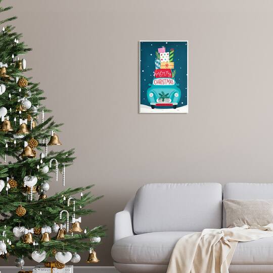 Stupell Industries Merry Christmas Stacked Gifts Car Wall Plaque Art
